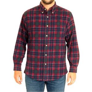 Thornton Bay Vintage Plaid Flannel Shirt M Mini Corduroy Cotton Button Down